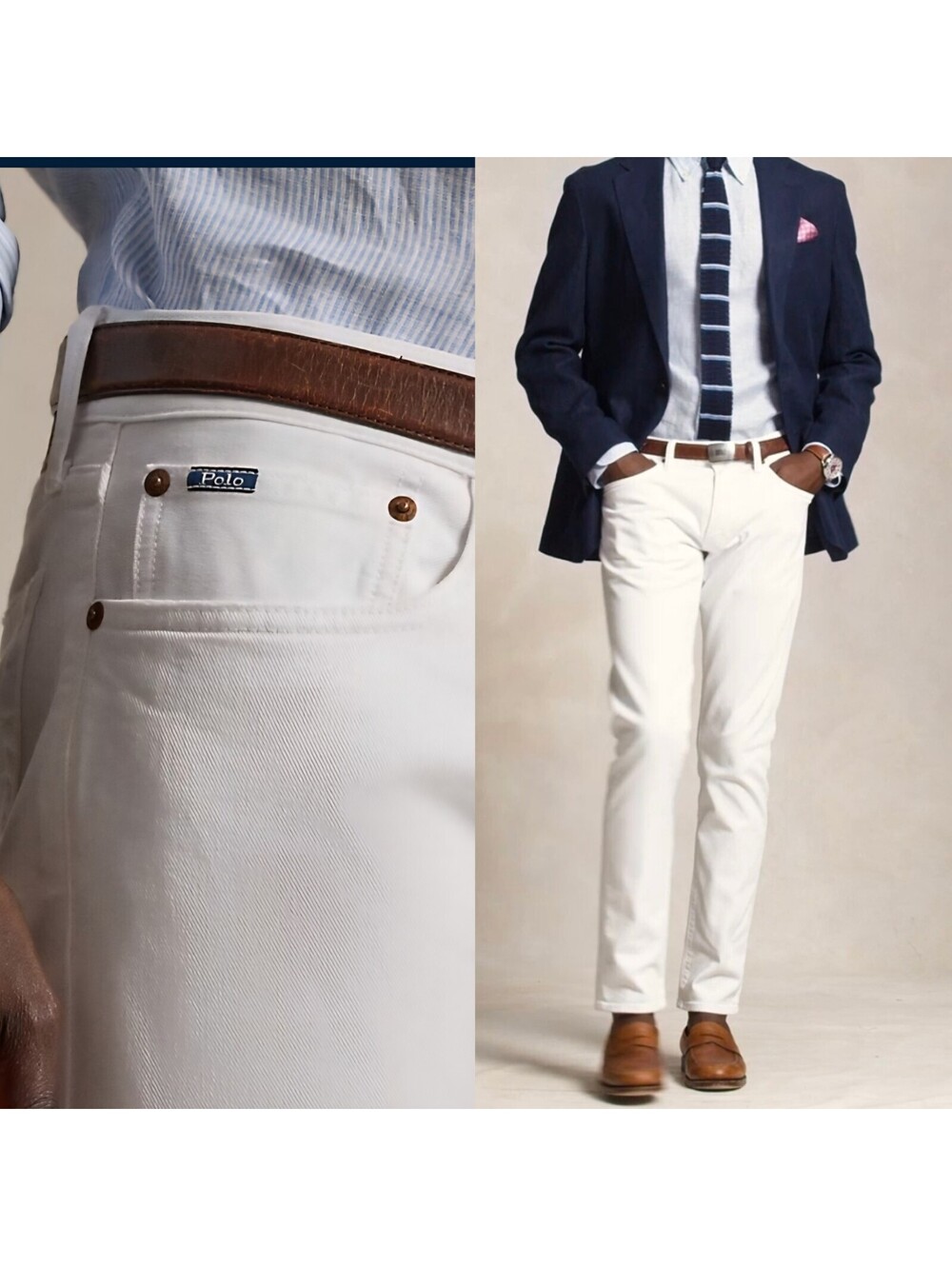Polo Ralph Lauren Sullivan Slim Fit Stretch Jeans Size 34x32 White Denim